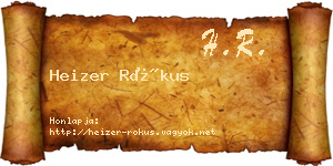 Heizer Rókus névjegykártya